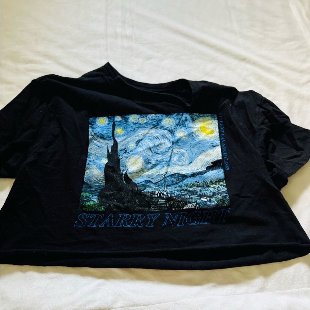 Starry Night Black Crop Top